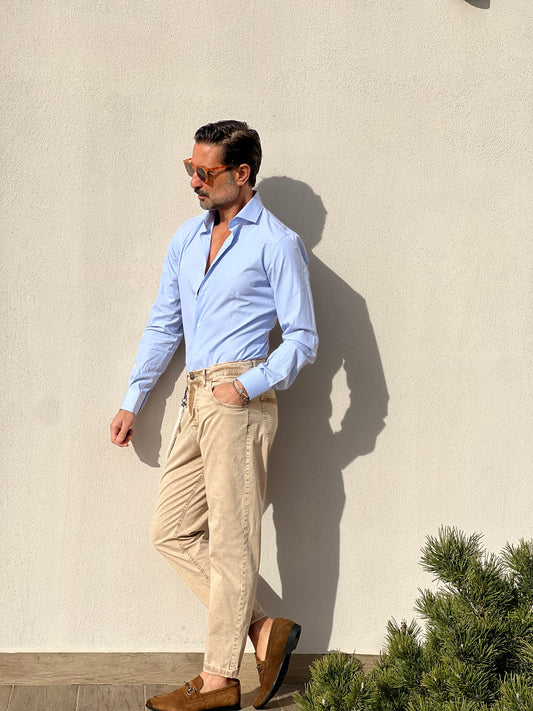 CAMICIA DEPOT MILLERIGHE BIANCA E AZZURRA DOPPIORITORTO