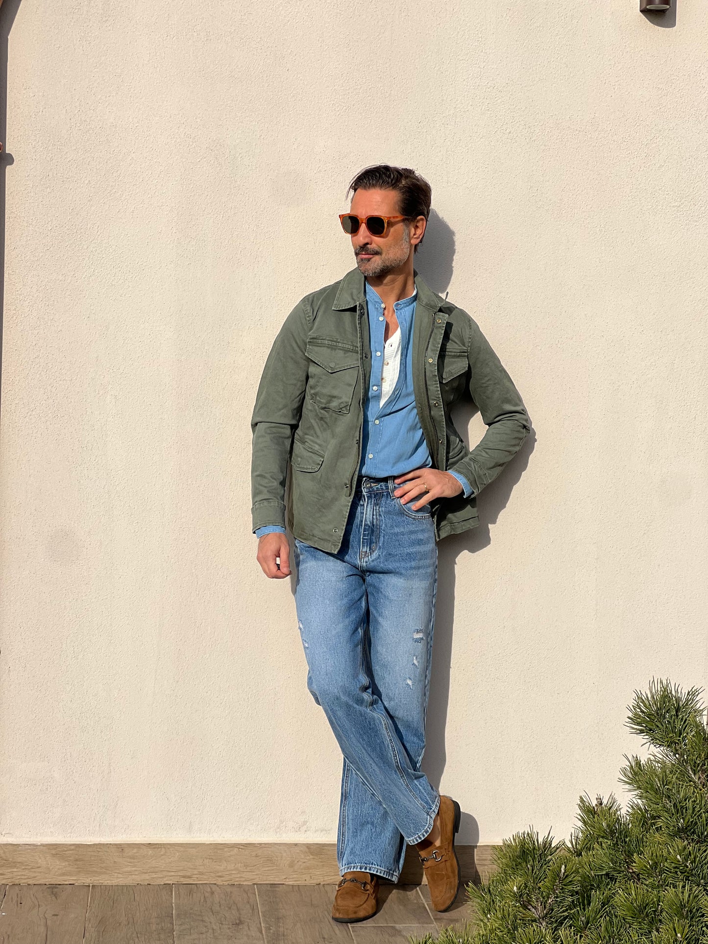 CAMICIA DEPOT DENIM CHIARO LAVATO COREANA