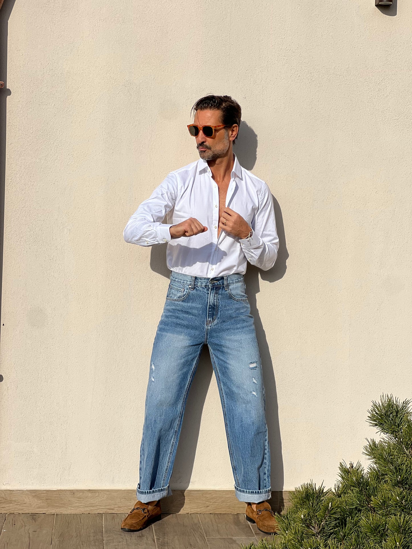 CAMICIA DEPOT BIANCA FILL A FILL COLLO ITALIANO COTONE DOPPIORITORTO