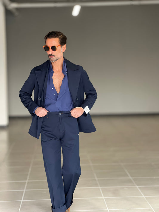 TRENCH CORTO BLU ALTATENSIONE