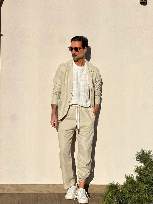 GIACCA XAGON BEIGE FIAMMATO DECOSTRUITA TASCA A TOPPA