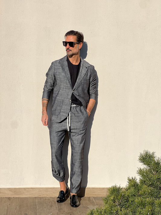 GIACCA XAGON GRIGIA FIAMMATO DECOSTRUITA TASCA A TOPPA