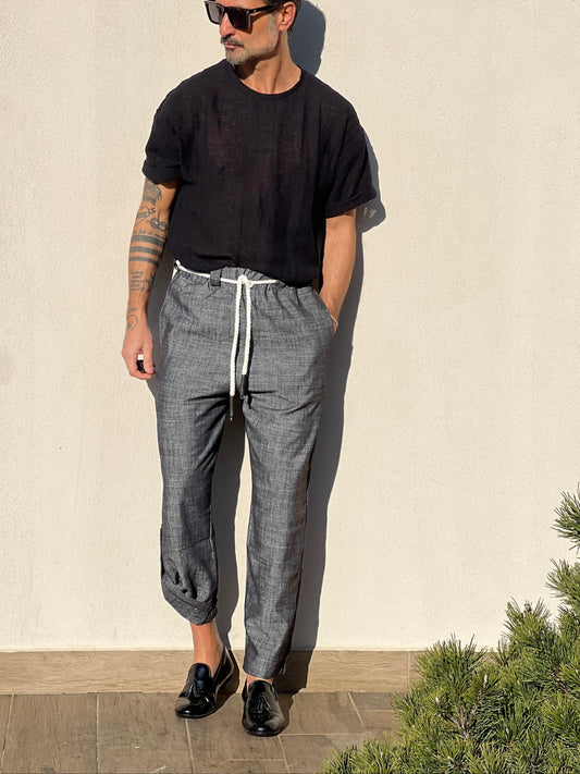 PANTALACCIO XAGON GRIGIO FIAMMATO CHIUSURA IN FONDO