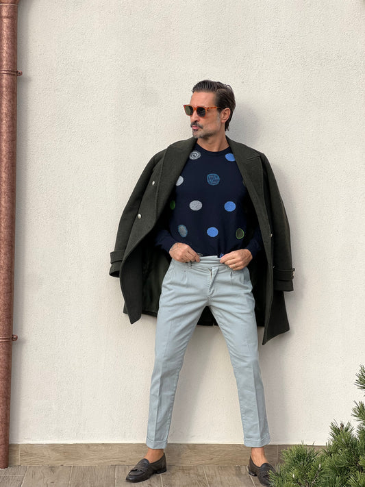 MAGLIA KOON BLU POIS MISTO LANA