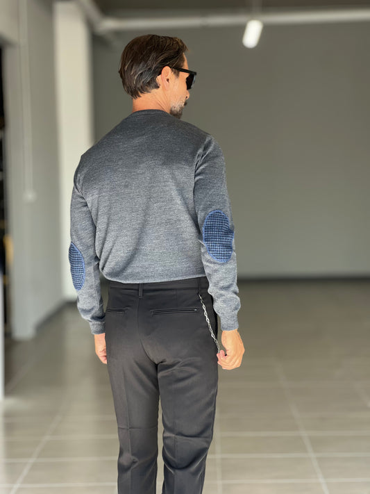 MAGLIA KOON GRIGIA MISTO LANA TOPPA GOMITI