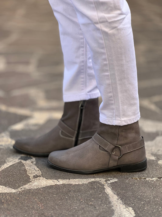 STIVALE GRIGIO CAMOSCIO SPAZZOLATO