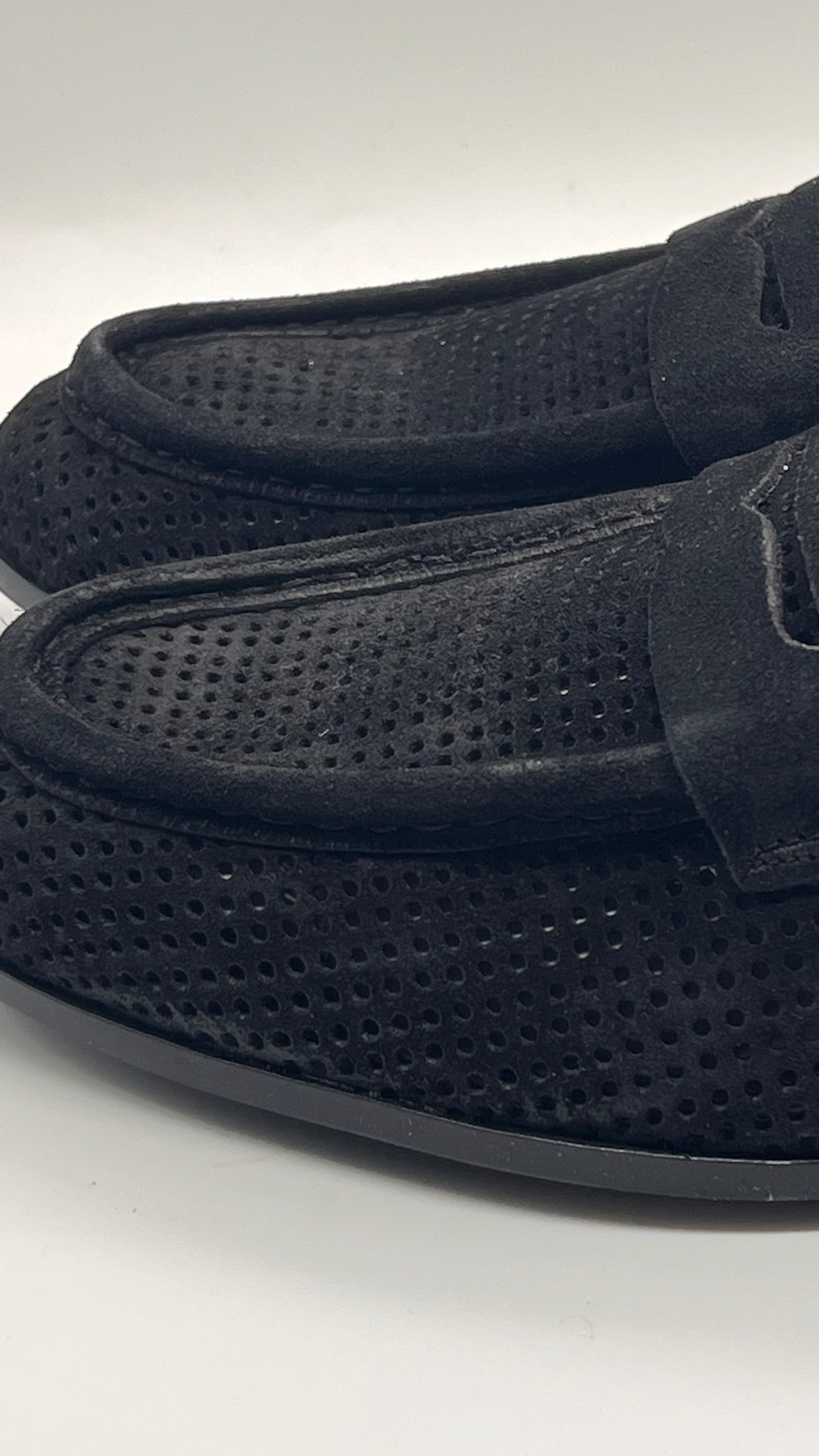 DOUBLE BUCKLE BLACK SUEDE LOAFERS