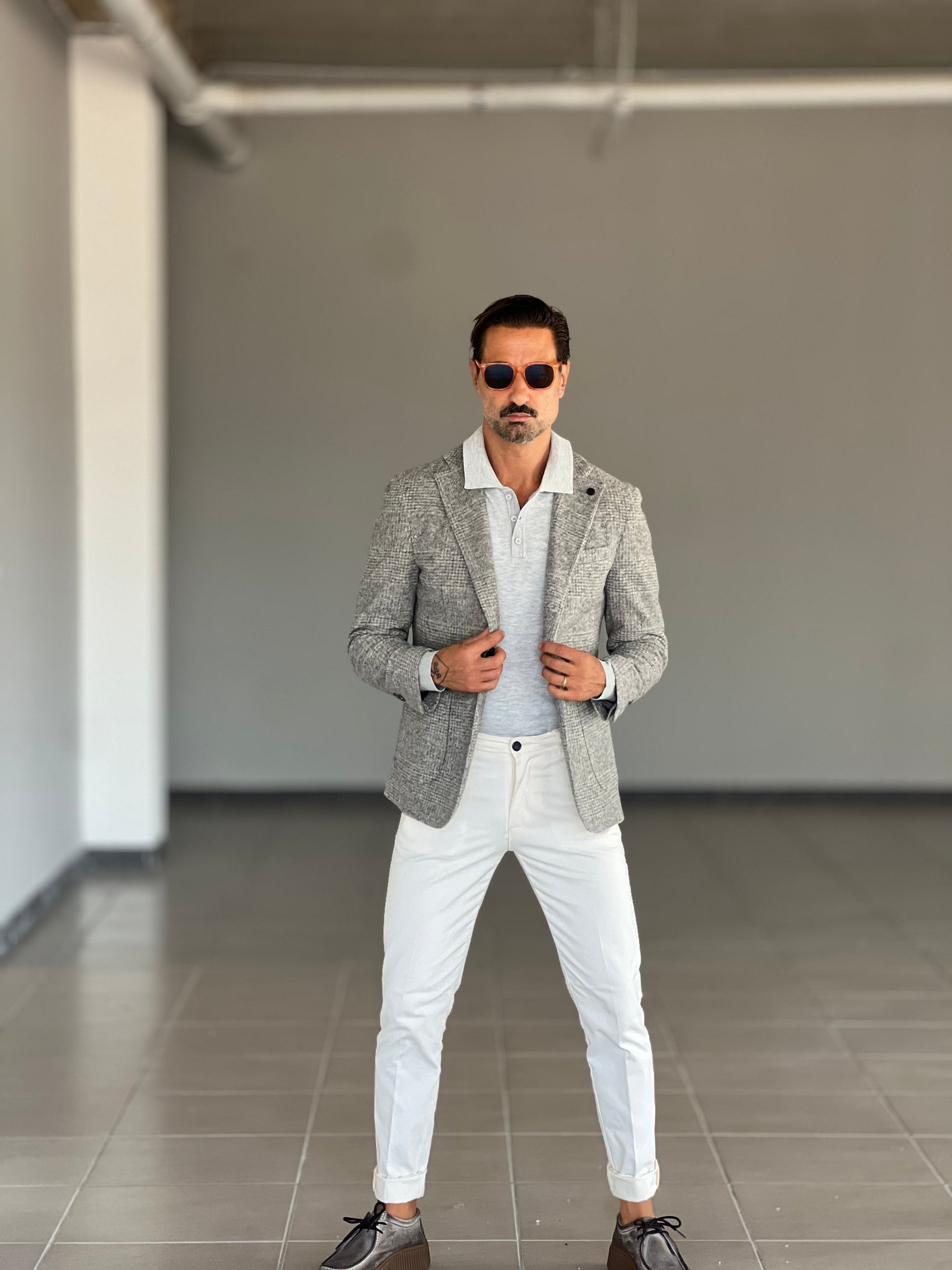 GIACCA TARTAN GRANDE GRIGIA  LANA E MISTI XAGON