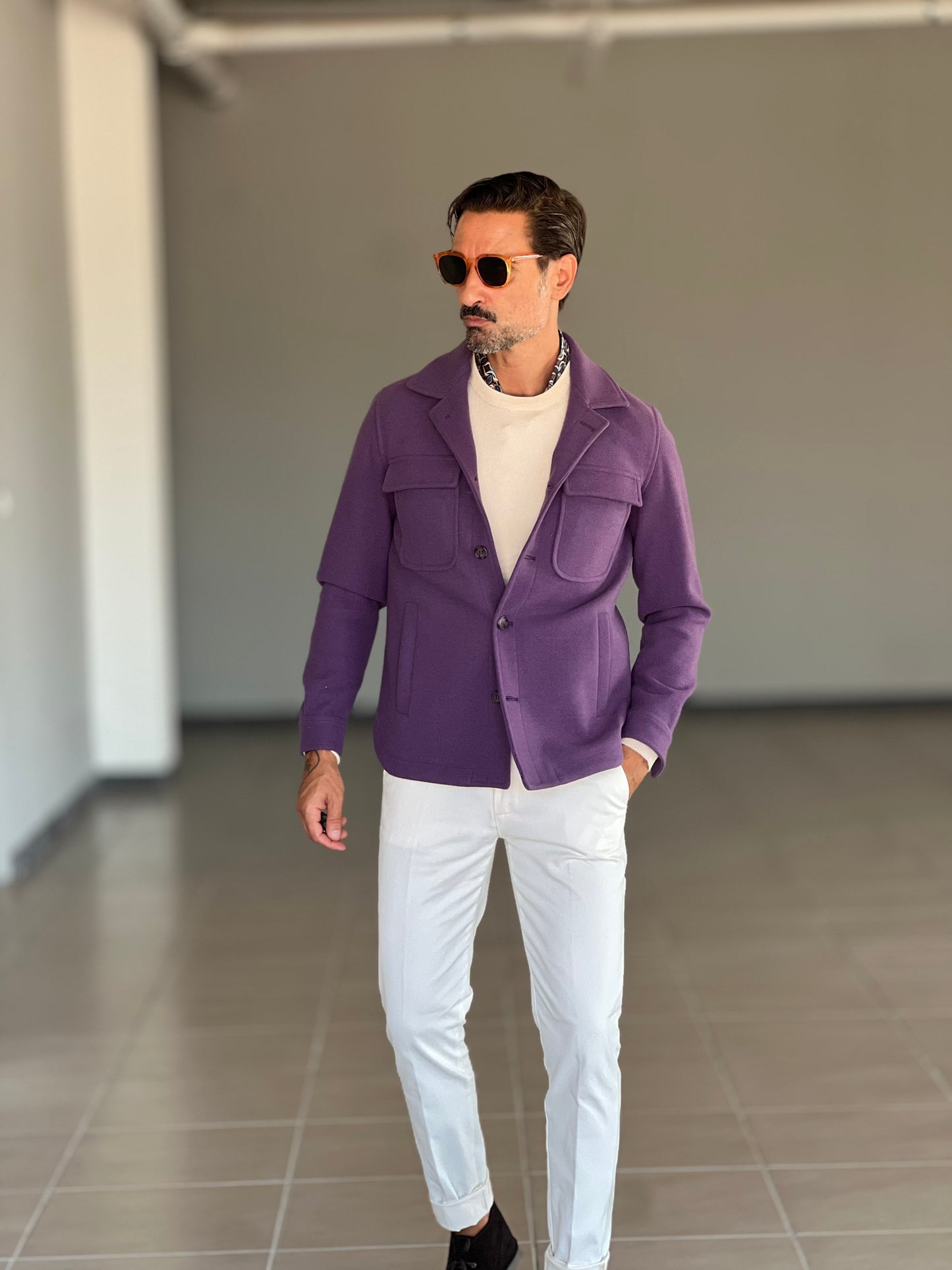 FILL JACKET PANNO MELANZANA