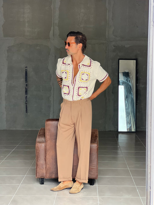 PANTALONE CAMMELLO FONDO AMPIO ( ABBINABILE ALLA GIACCA CAMMELLO OO130)