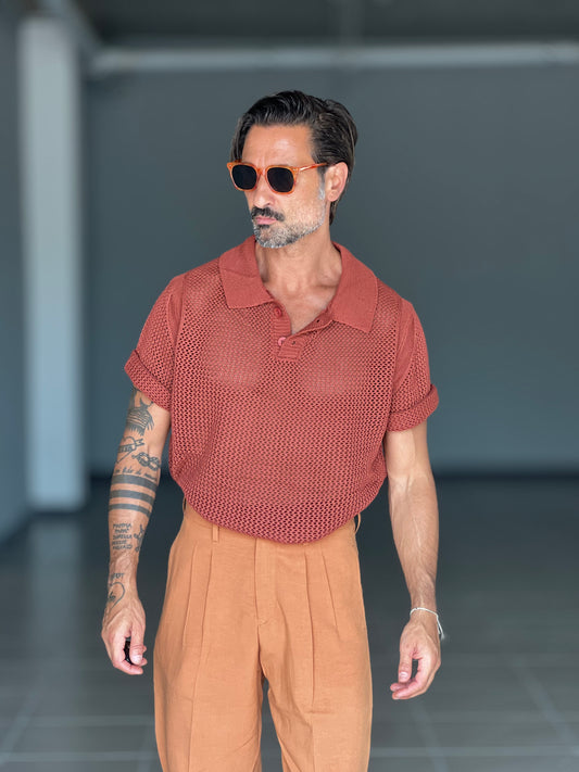 POLO RUGGINE LAVORAZIONE CESTINO