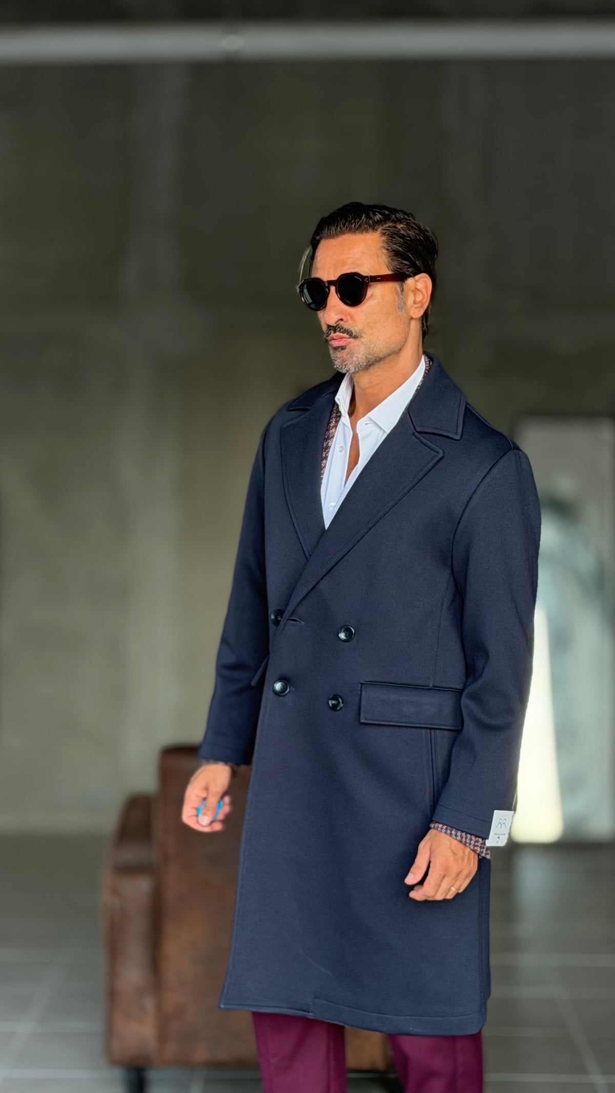 CAPPOTTO  DOPPIPETTO BLU OVER FIT  ALTATENSIONE