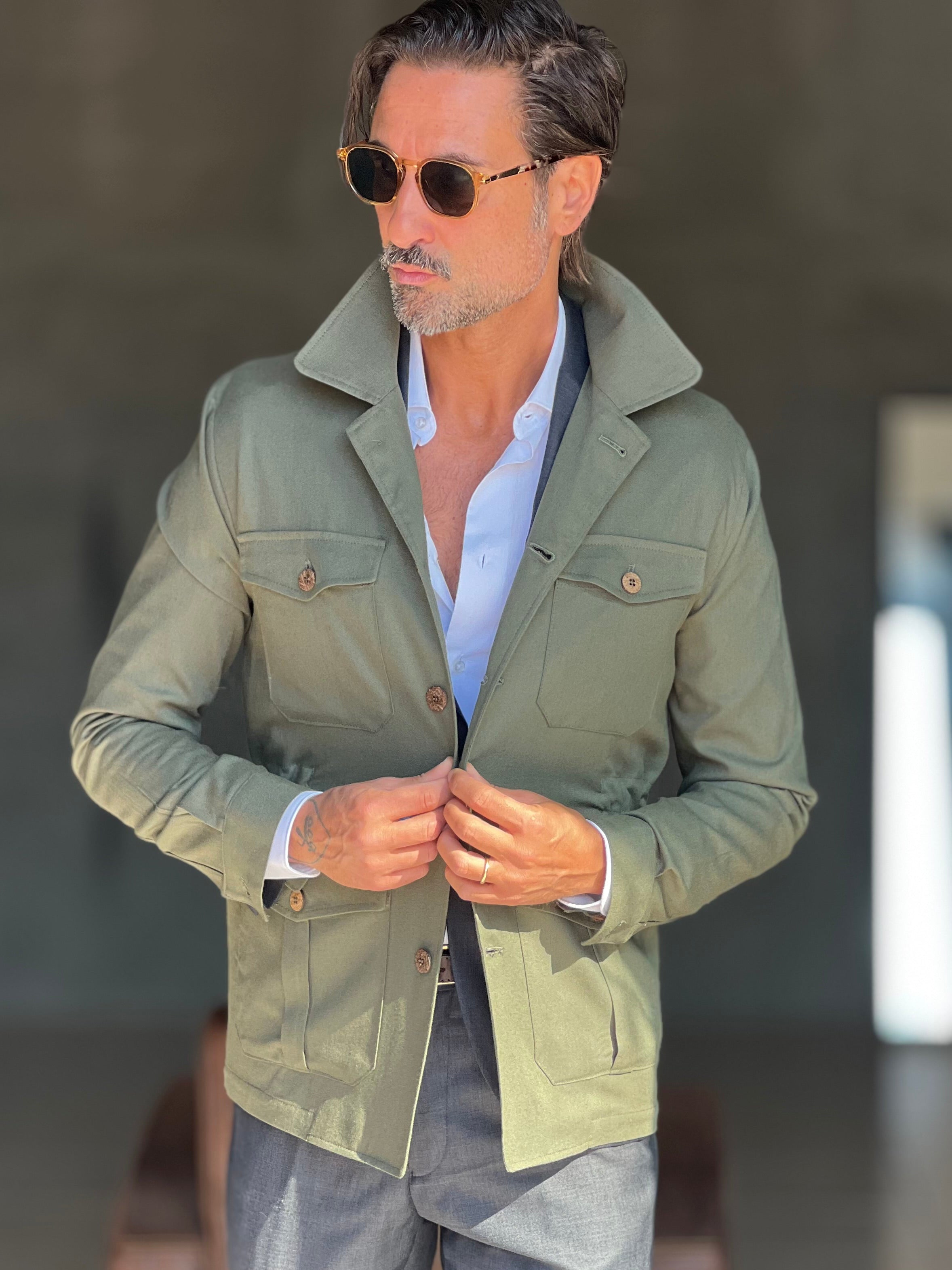 FILLJACKET VERDE LINO E VISCOSA 0083