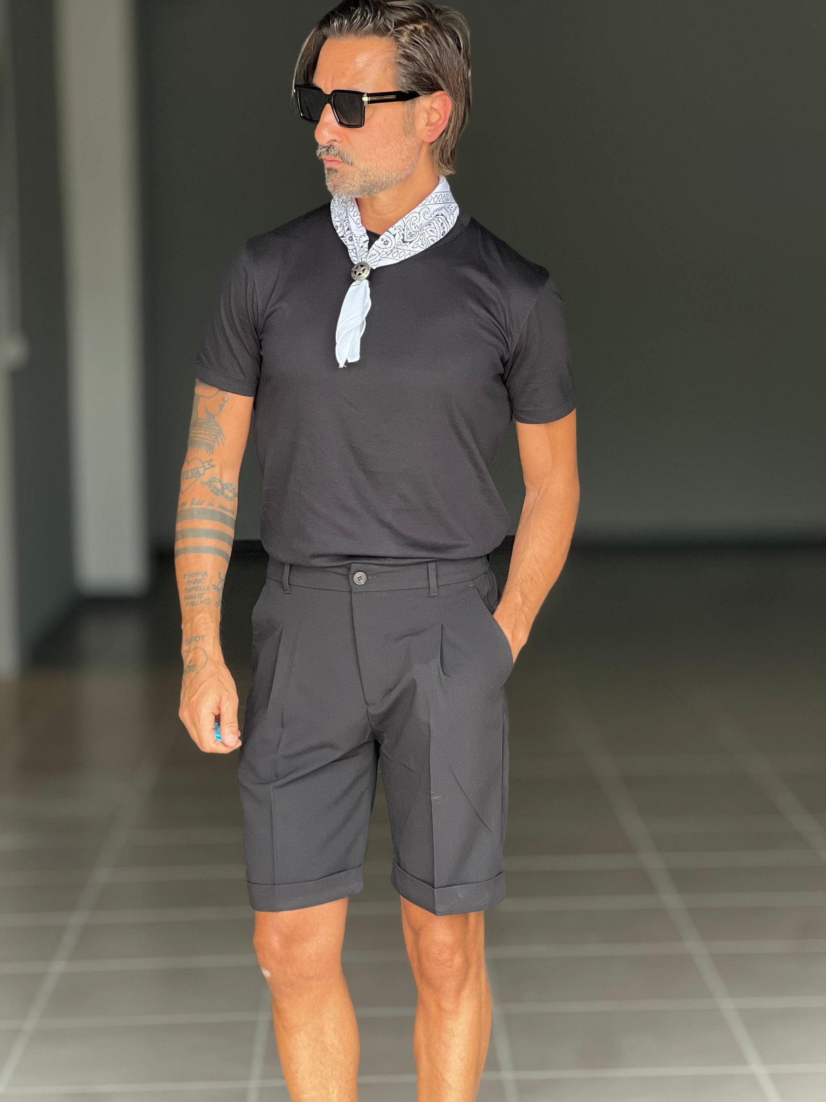 BERMUDA NERO   PINCES COTONE 553