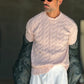 WHITE VISCOSE TROUSERS WITH REGULAR BOTTOM