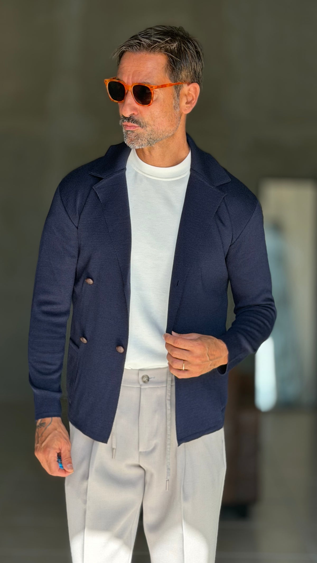 CARDIGAN BLU  DOPPIOPETTO