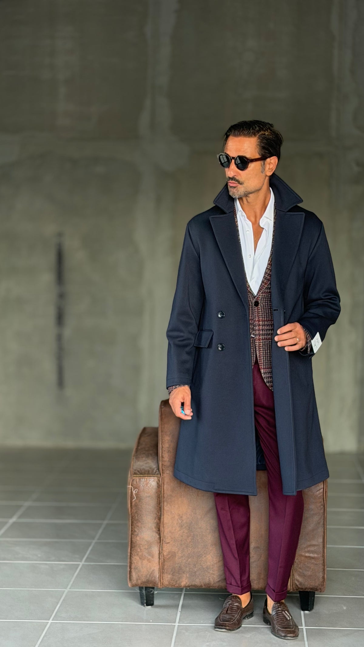 CAPPOTTO  DOPPIPETTO BLU OVER FIT  ALTATENSIONE