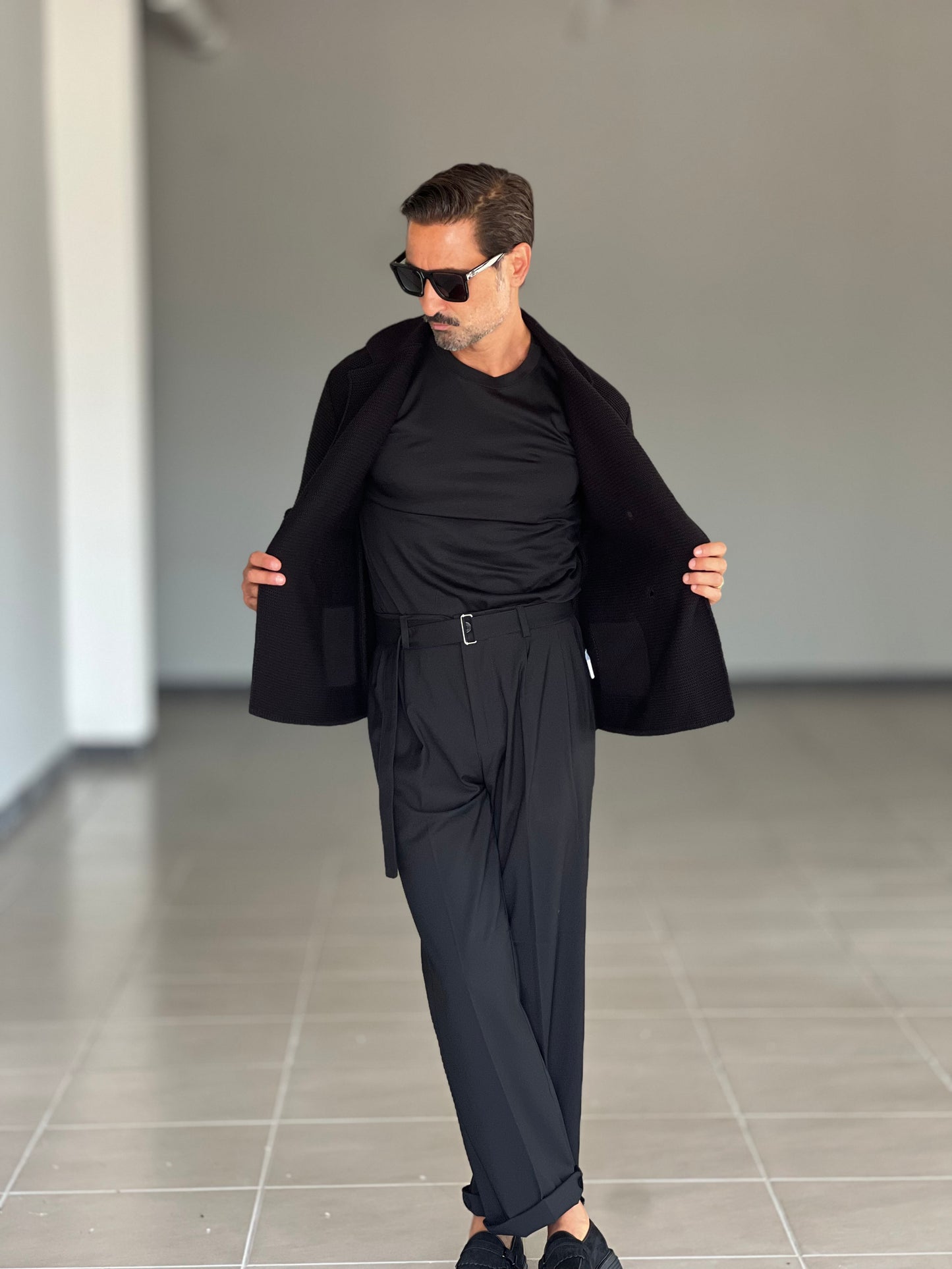 CARDIGAN NERO  GIACCA DOPPIOPETTO  NIDO D'APE
