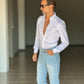 NEW CAMICIA BIANCA POPELINE DI COTONE STRECH 0044