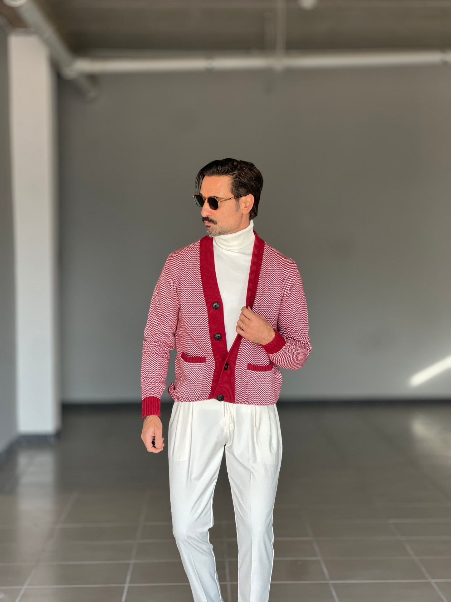 CARDIGAN  PRUGNA  MISTO LANA EFFETTO  BOTTONATO