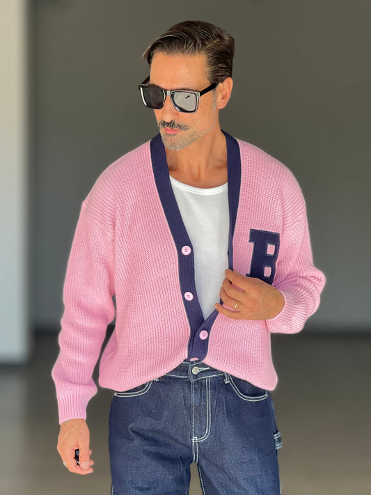 BLUE THREAD COTTON CREW NECK SWEATER