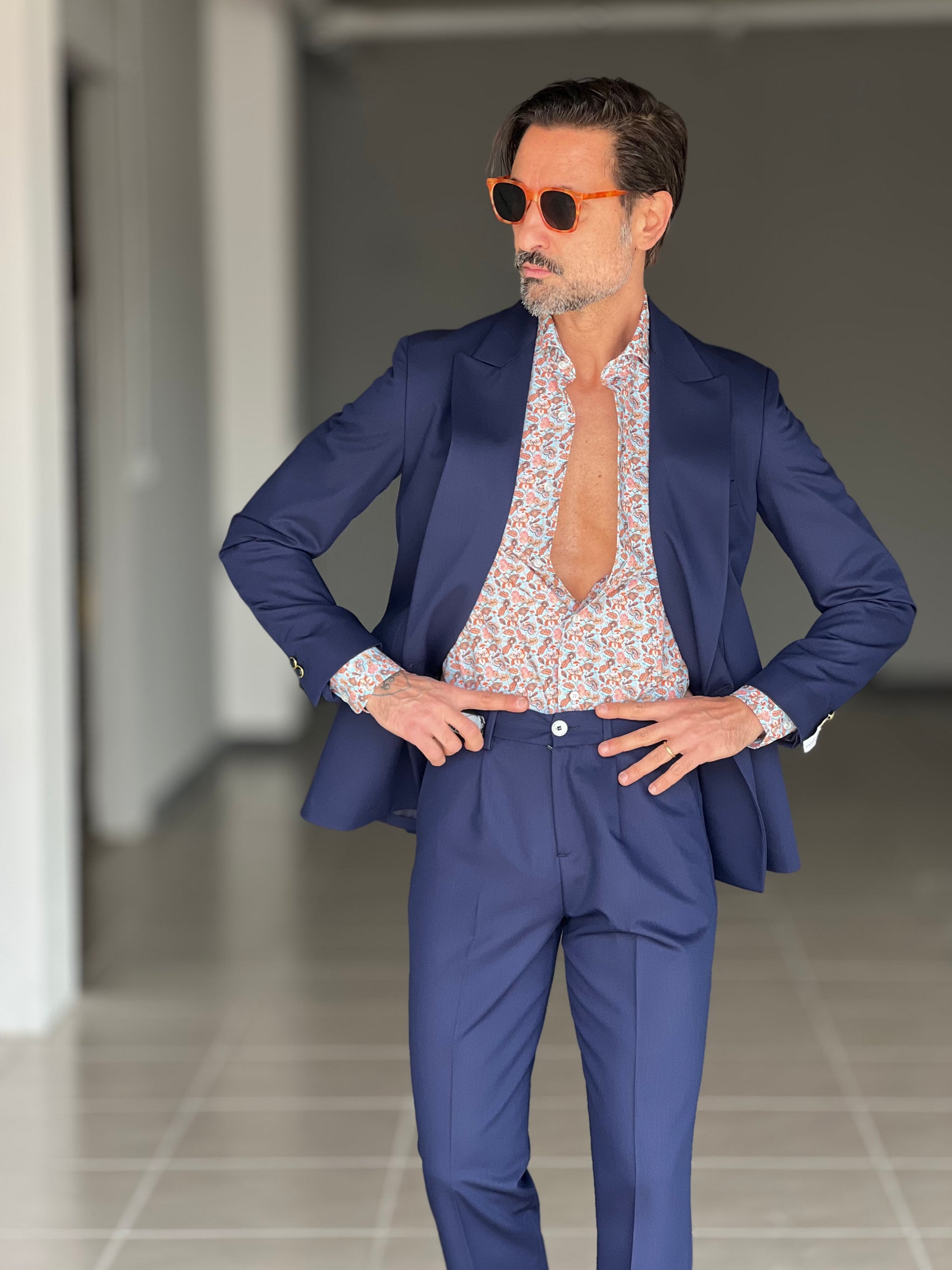 CAMICIA DEPOT EFFETTO FLOREALE. COTONE DOPPIO RITORTO