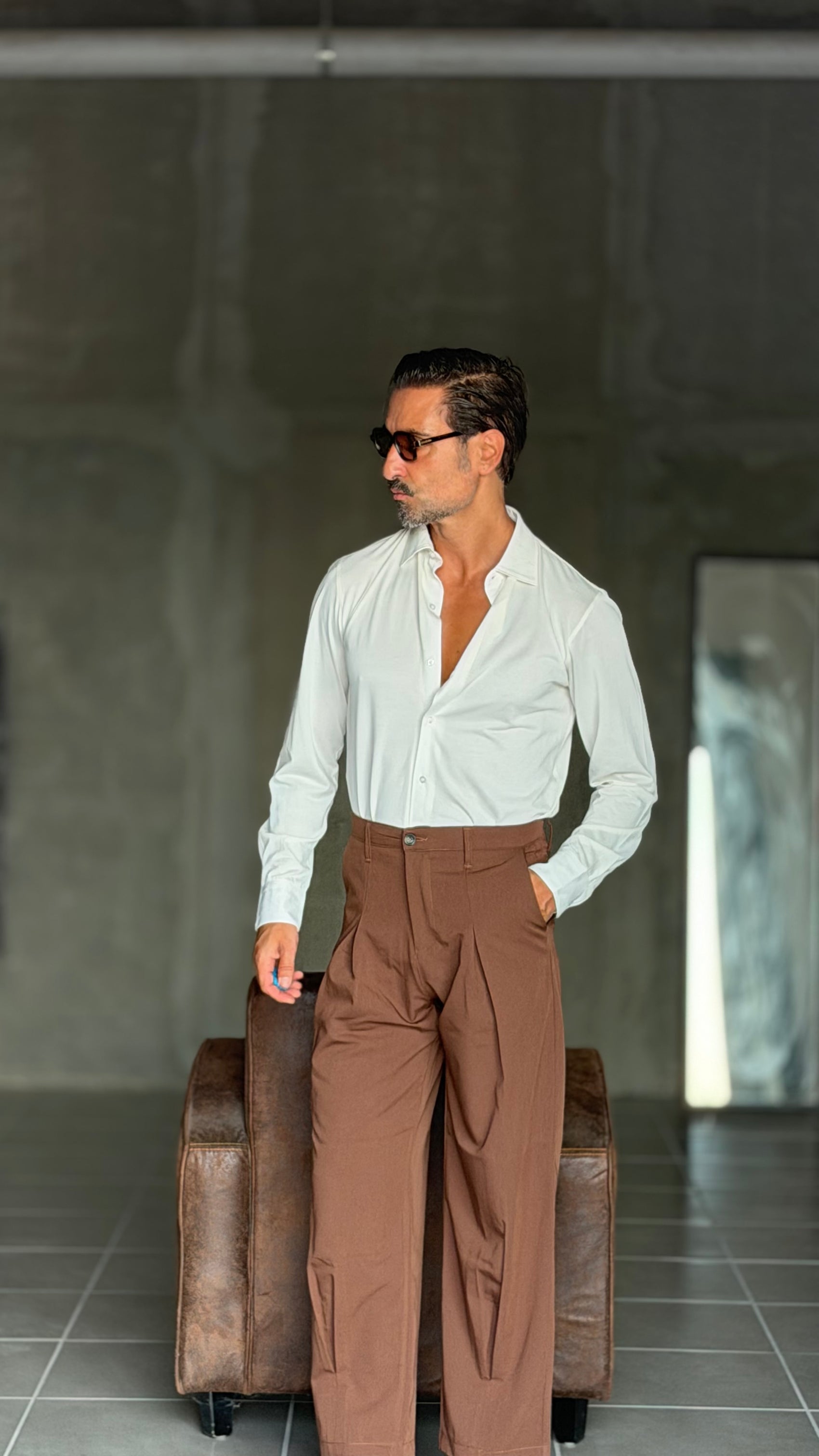 CAMICIA BIANCA MAGLINA IN JERSEY