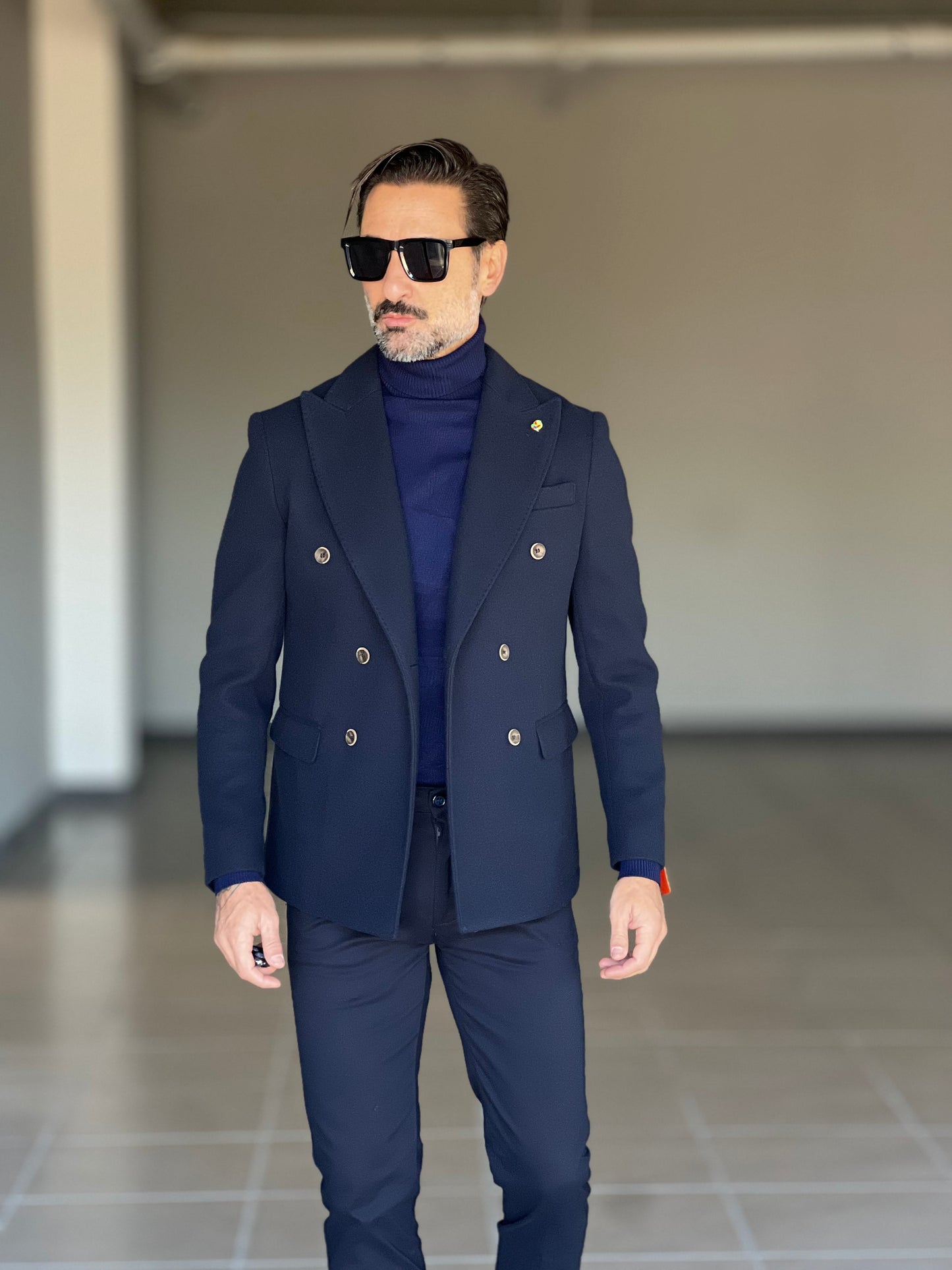 COLLO ALTO BLU RASATO 2 FILI