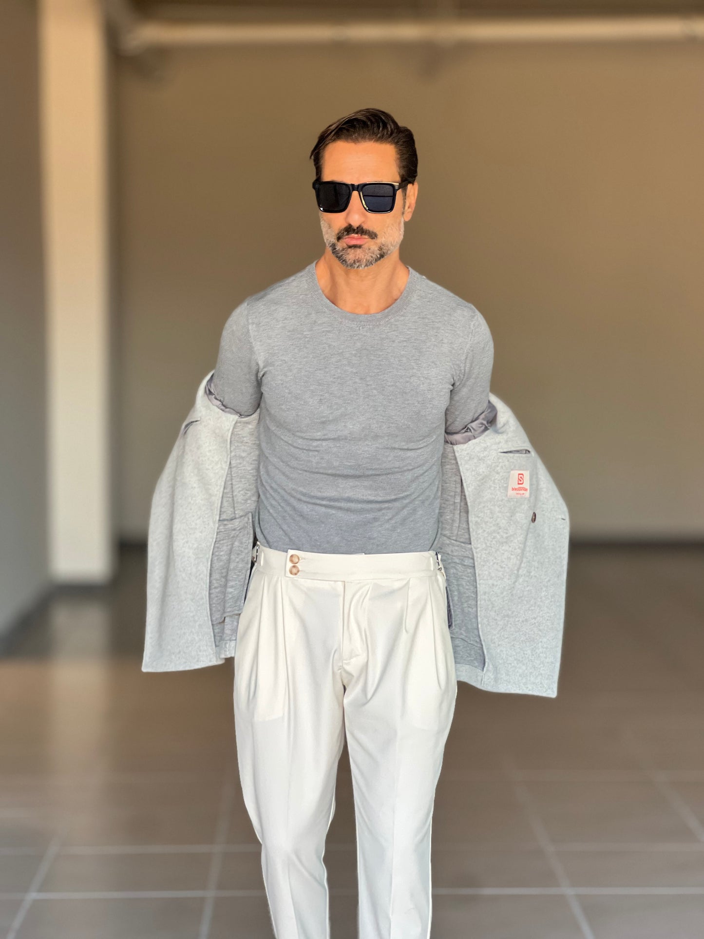 MAGLIA GIRO GRIGIO   VISCOSA E MISTI