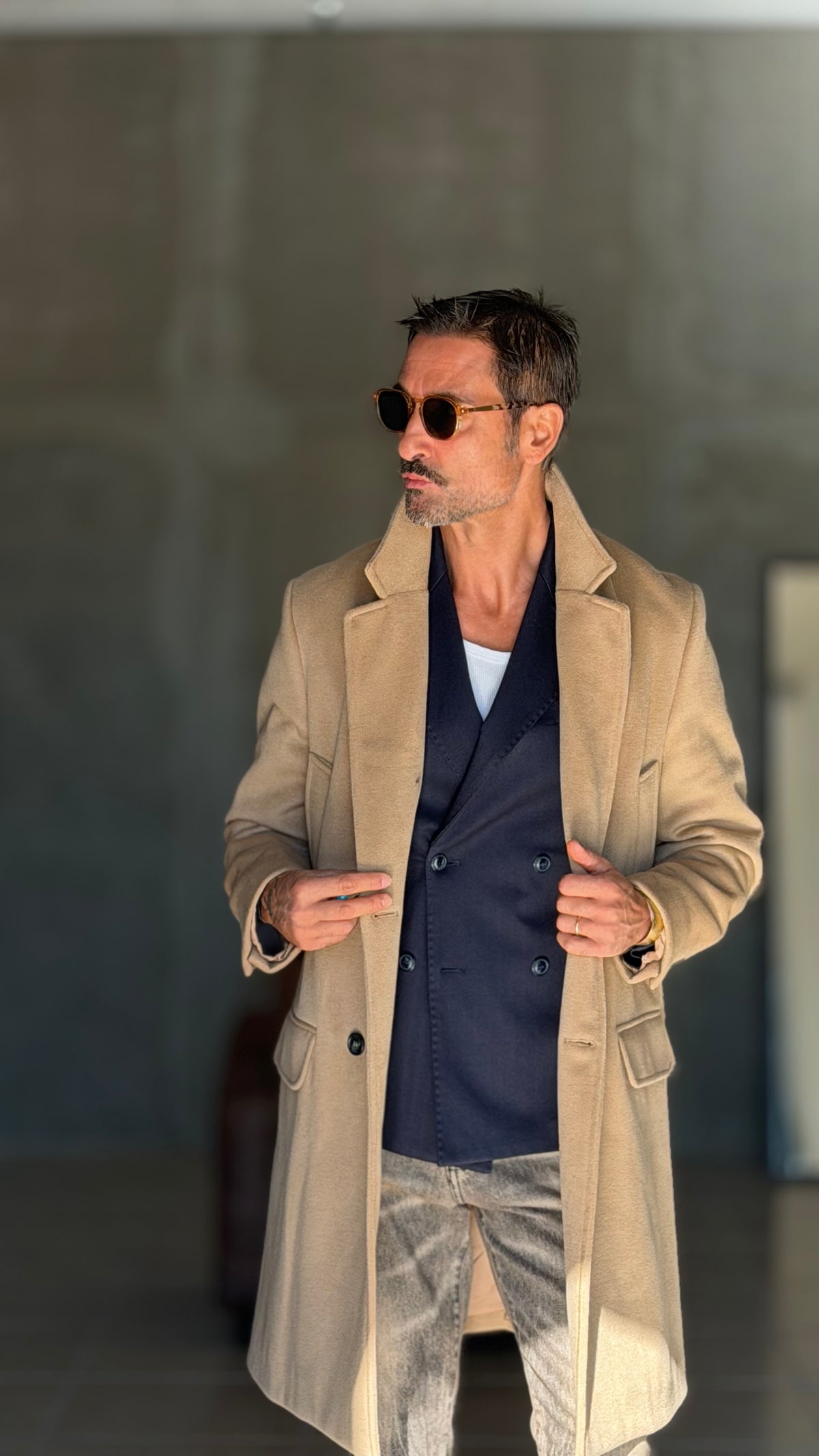 CAPPOTTO CAMMELLO DOPPIPETTO OVER FIT EFFETTO PANNO VISCOSA E MISTI TELAMIRA