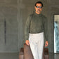 WHITE VISCOSE TROUSERS WITH REGULAR BOTTOM
