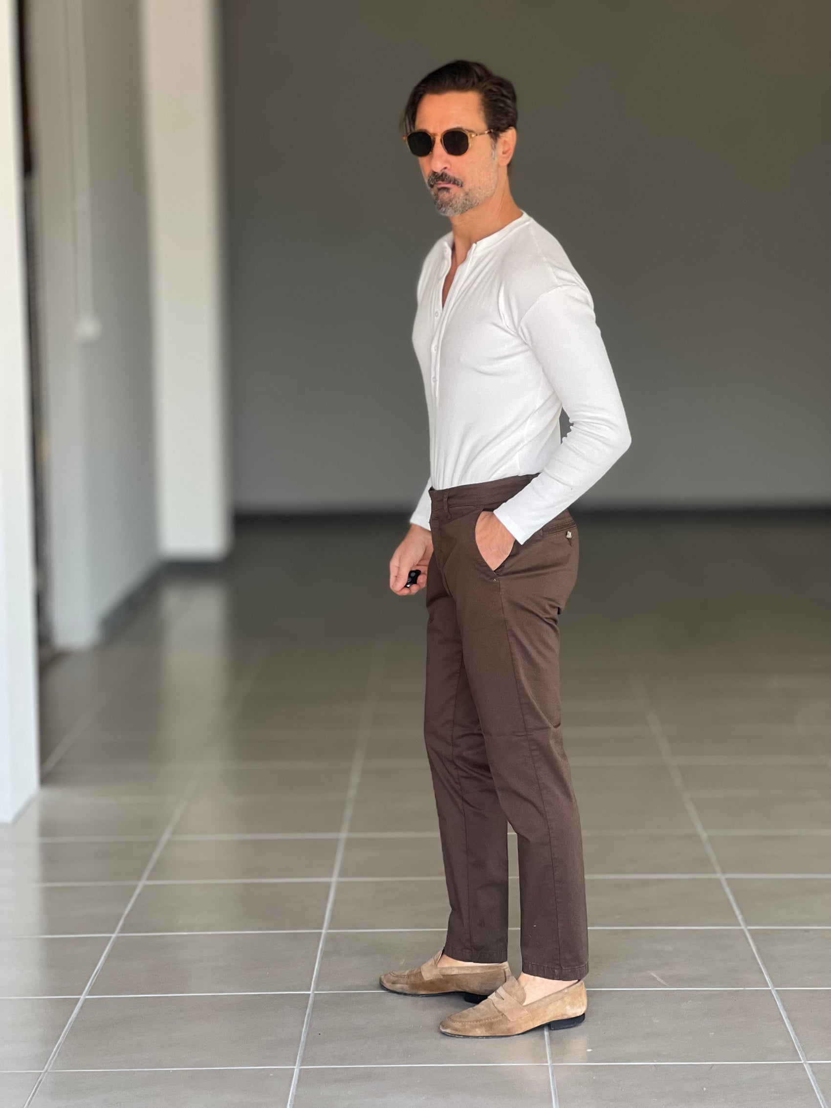 BLACK CHAIN ​​VISCOSE TROUSERS