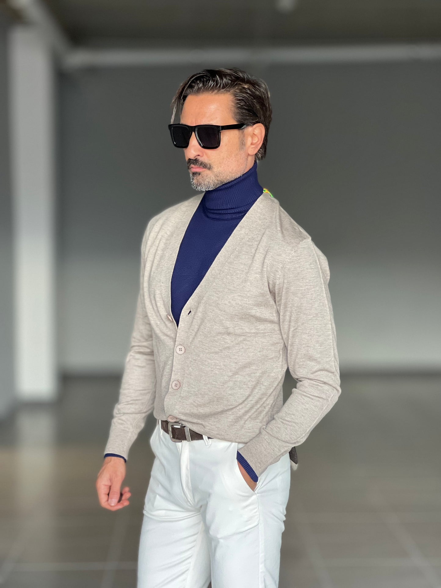 CARDIGAN TORTORA  RASATO 2 FILI SOTTOGIACCA