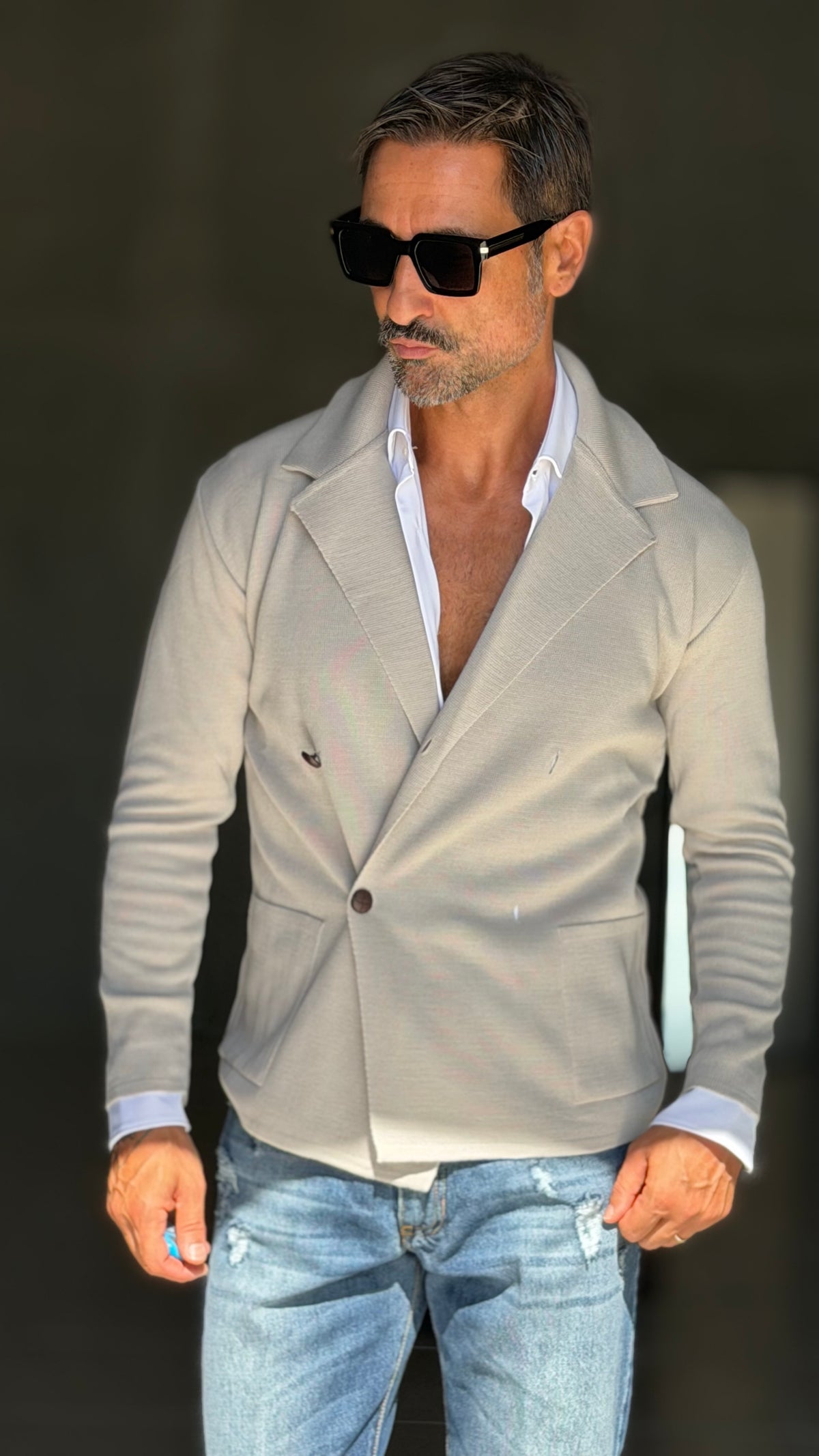 CARDIGAN BEIGE DOPPIOPETTO