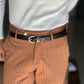 WHITE VISCOSE TROUSERS WITH REGULAR BOTTOM