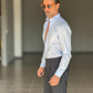 WHITE VISCOSE TROUSERS WITH REGULAR BOTTOM