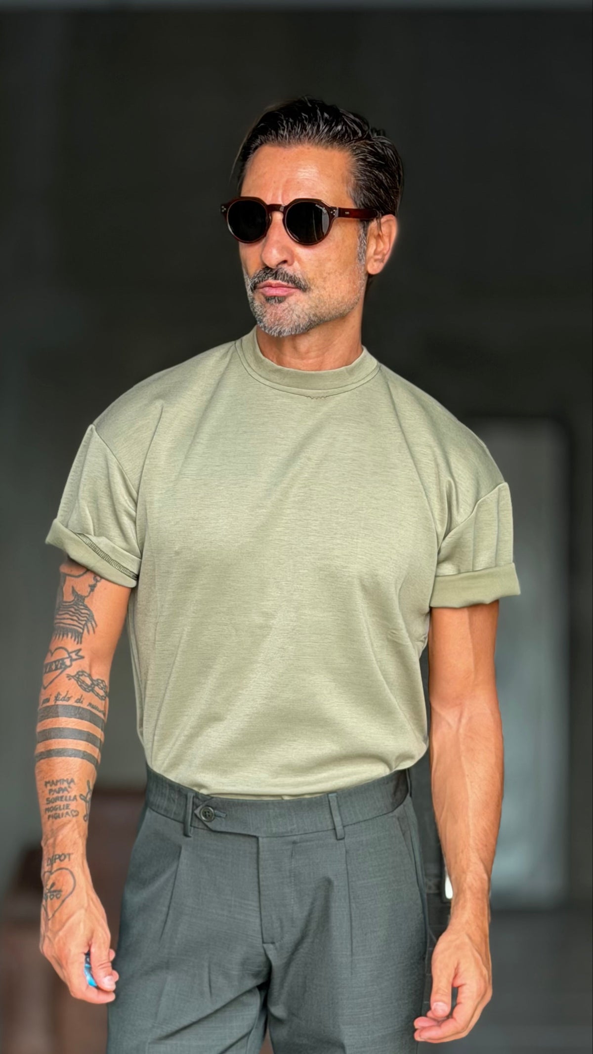 T SHIRT VERDE OLIVA OVER FIT
