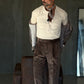 PANTALONE  VELLUTO MORO  GAMBA A PALAZZO ROCCIATORE STRETCH