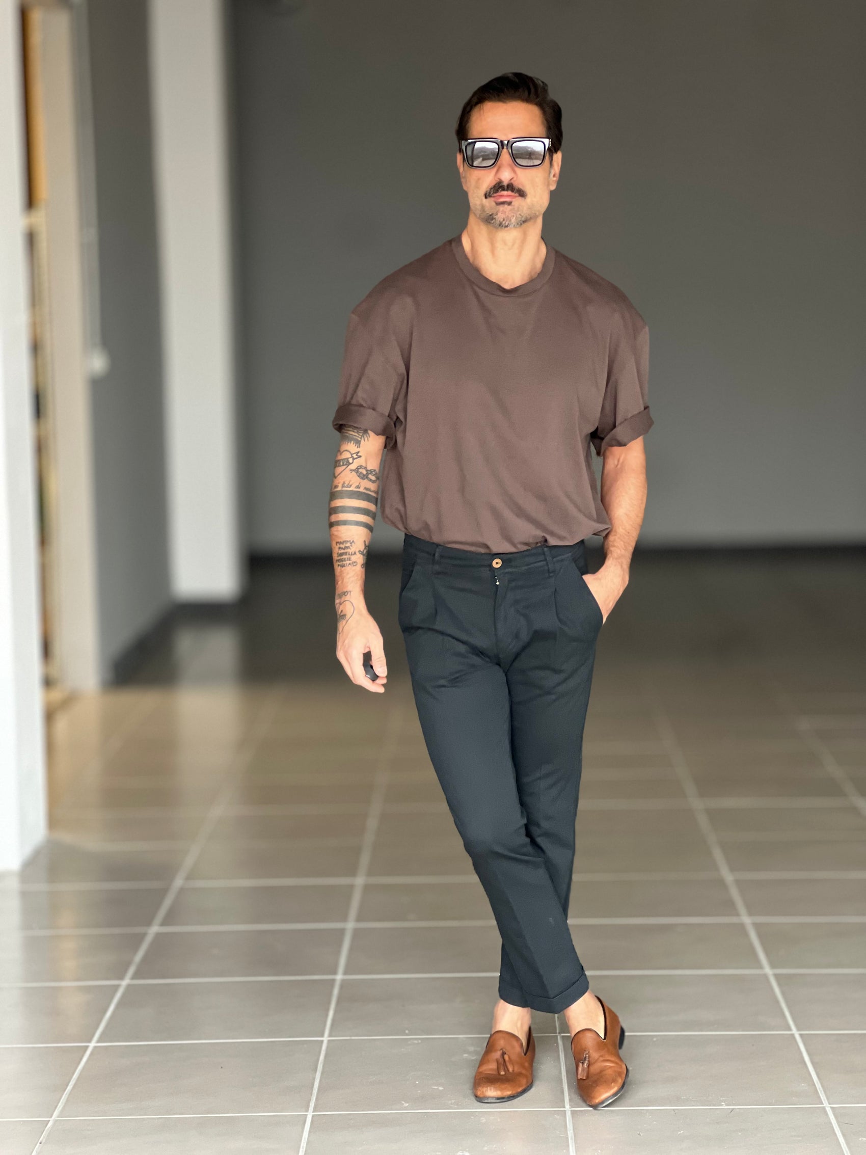 PANTALONE  PINCES  NERO   VISCOSA G PLAY