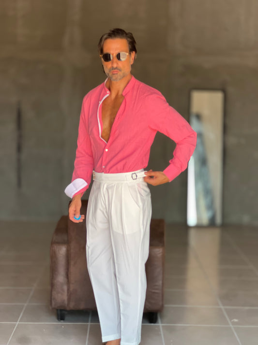 PANTALONE PANNA   VITA ALTA PINCES VISCOSA ( CODICE 31 )