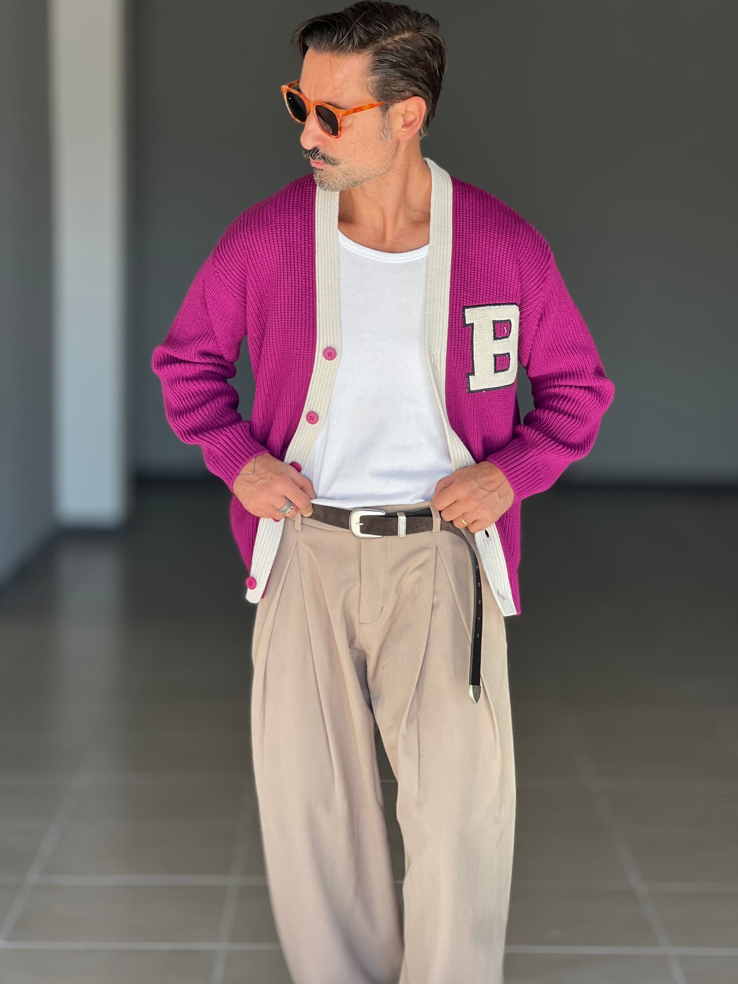 CARDIGAN PRUGNA  DERBY RICAMO B