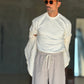 WHITE VISCOSE TROUSERS WITH REGULAR BOTTOM