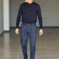 WHITE VISCOSE TROUSERS WITH REGULAR BOTTOM