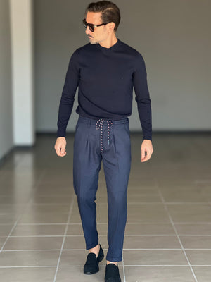 WHITE VISCOSE TROUSERS WITH REGULAR BOTTOM