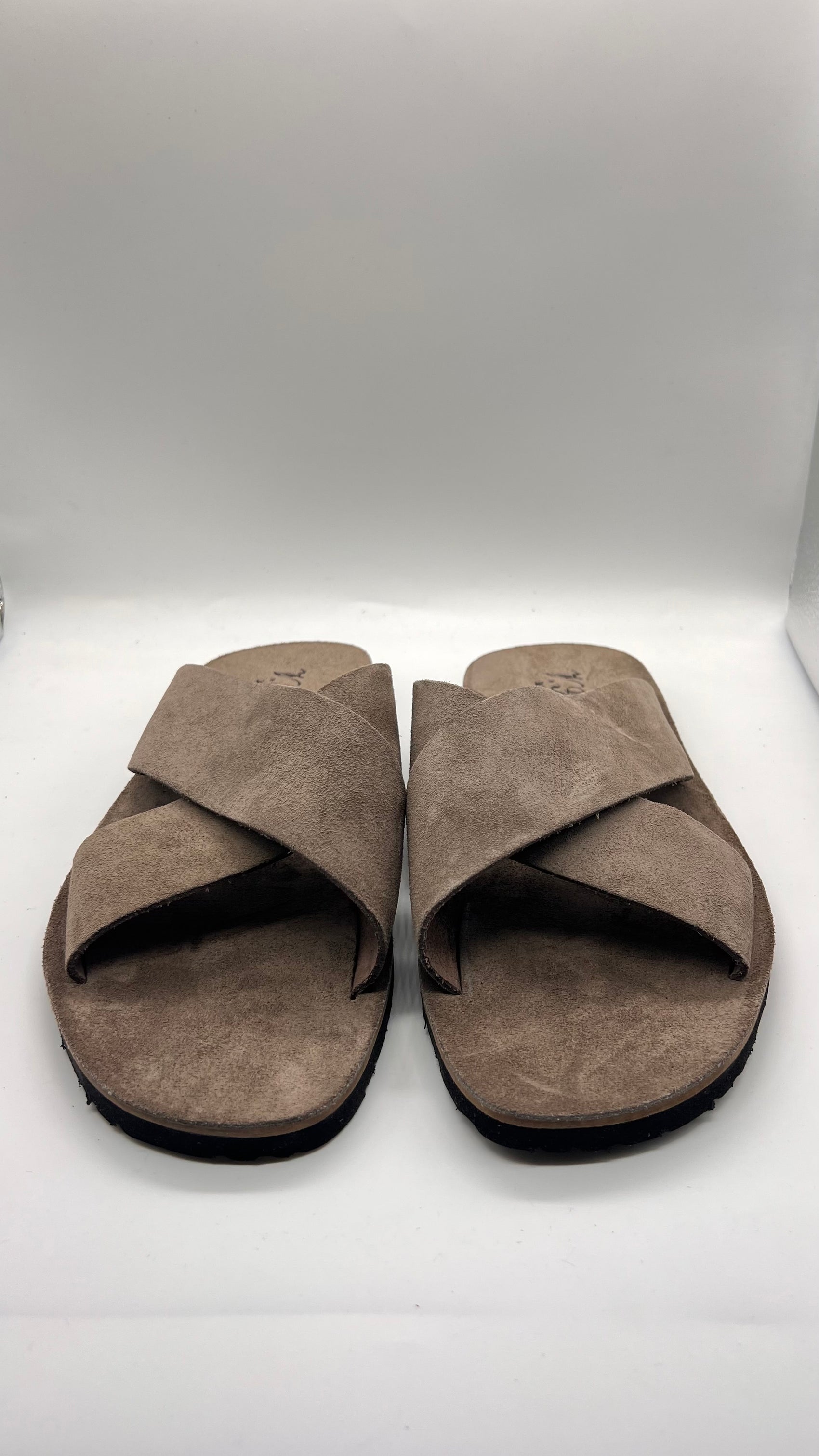 DOUBLE BUCKLE BLACK SUEDE LOAFERS
