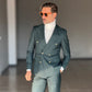 ABITO  VERDE   DOPPIOPETTO BOTTONE METALLO VISCOSA E MISTI