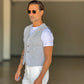 GILET  TESSUTO GRIGIO CHIARO GESSATO