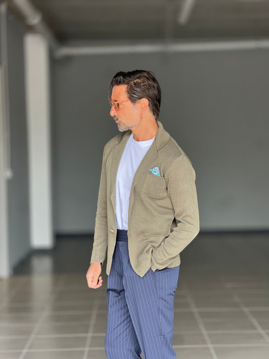 CARDIGAN GIACCA VERDE   COTONE