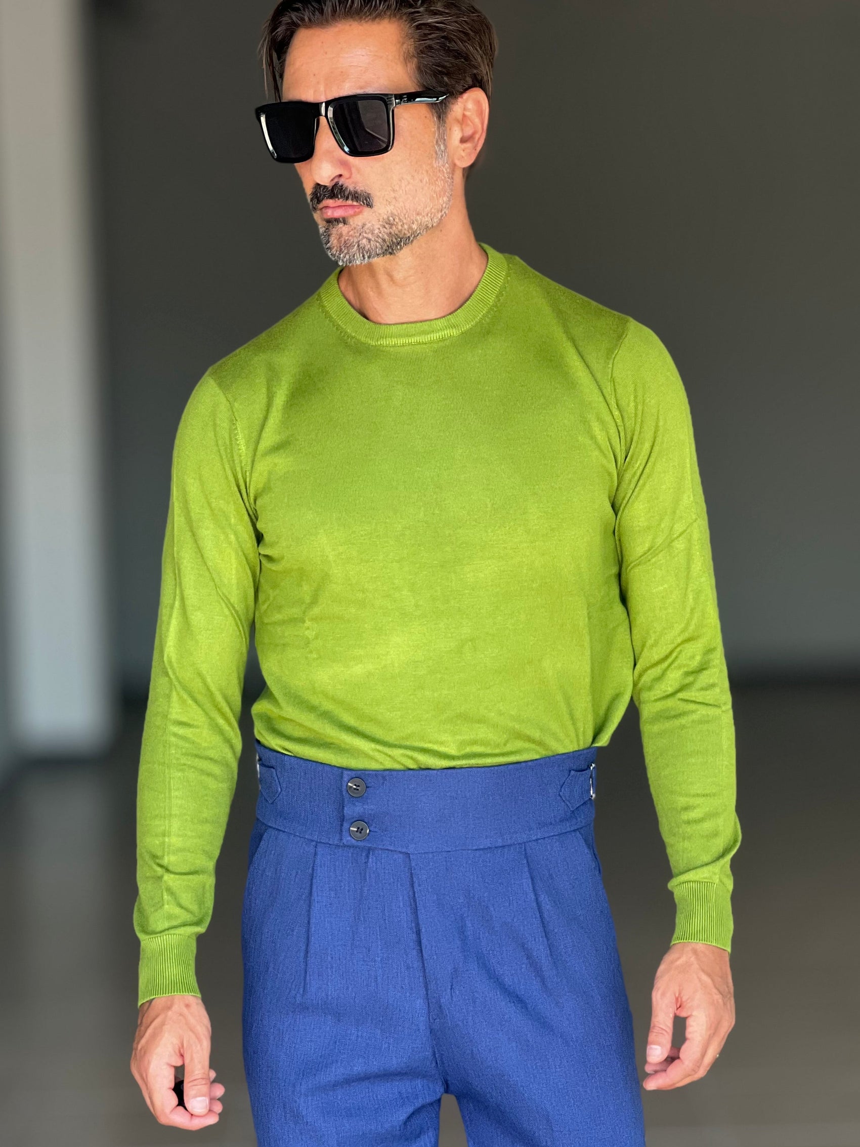 MAGLIA GIRO VERDE MELA 2 FILI  VISCOSA E MISTI