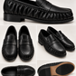 DOUBLE BUCKLE BLACK SUEDE LOAFERS